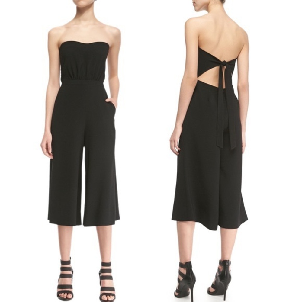 Elizabeth &‎ James Eri Black Strapless Wide Leg Jumpsuit